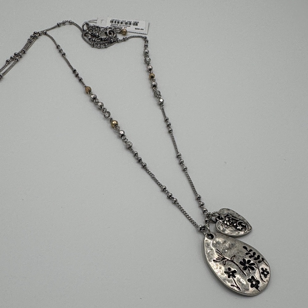 J. Jill Silver Tone Floral Pendant Necklace (BR1313/3) - Picture 3 of 9